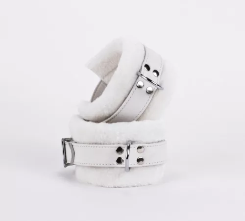 Handcuff Design Made in Calf Softy Leather White