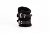 Handcuff Design Made in Calf Softy Leather and Puffed Fur Black