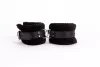 Handcuff Design Made in Calf Softy Leather and Puffed Fur Black