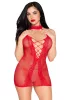 Heart Halter Mini Dress - Red