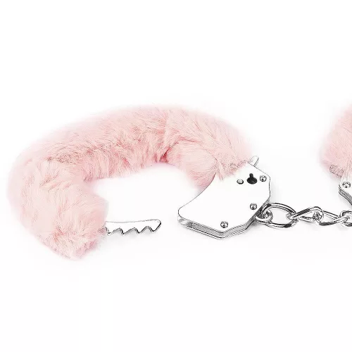 Fetish Pleasure Fluffy Hand Cuffs Pink