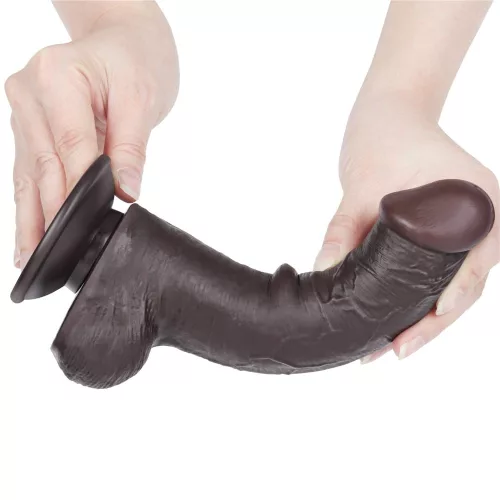 8'' Sliding Skin Dual Layer Dong Black III_B15O50_3