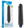 9.5" REAL SOFTEE Rechargeable Vibrating Dildo(Black)_B15O50_4