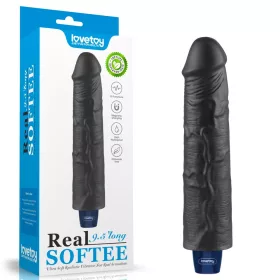   9.5" REAL SOFTEE Rechargeable Vibrating Dildo(Black)_B15O50_4