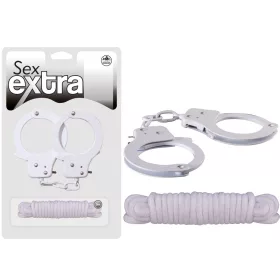 SEX EXTRA - METAL CUFFS & LOVE ROPE WHITE_B15O25_4