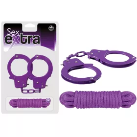 SEX EXTRA - METAL CUFFS & LOVE ROPE PURPLE