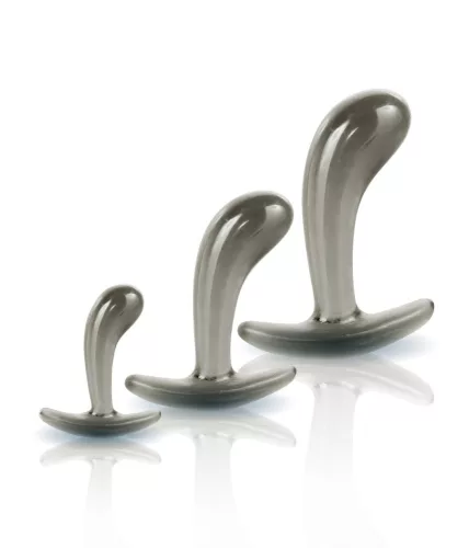 Black Axinite 3 in 1 Anal Plug Kit Set I