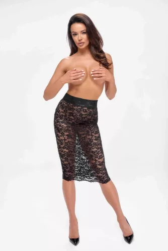 Ambivalence lace up midi skirt  - L