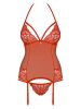 838-COR-3 corset & thong red  S/M