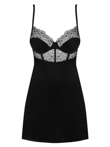 Sharlotte chemise & thong black  S/M