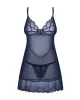 Nightly Blue chemise & thong XS/S