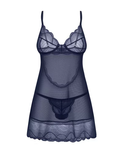 Nightly Blue chemise & thong XS/S