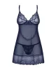 Nightly Blue chemise & thong M/L