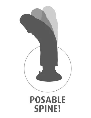 7" Vibrating Cock with Balls  Light