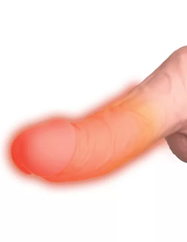 7.5" Thrusting Cock with Balls Brown