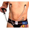 Fém-bőr melltartó csipesz - érzéki bőr póráz