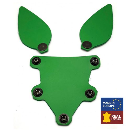 Puppy Set – zöld bőr fülekkel és nyelvvel