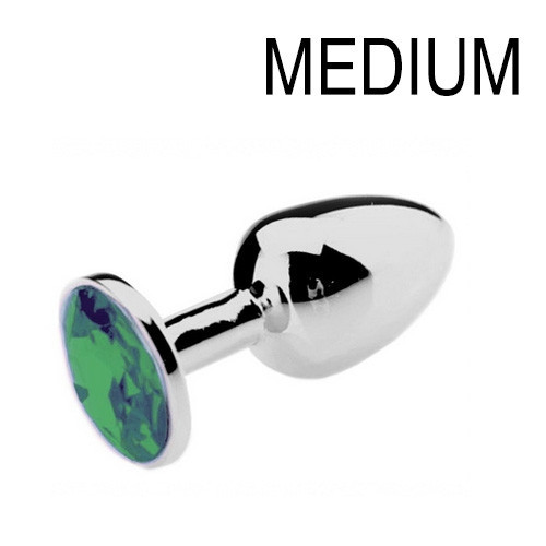 Zöld ékszer fenékdugó – 7 x 3,4 cm prémium érzékiségért