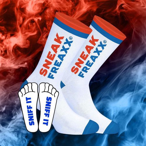 SNIFF IT 2 – stílusos zoknik fehér-narancs-kék színben