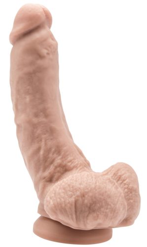 Prémium 20 cm-es bőrszínű dildó golyókkal