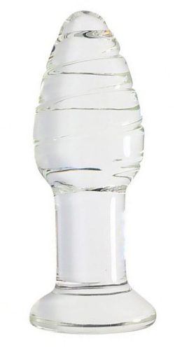 Pino Glass Plug – stílusos üveg anális kényeztető 10,7 cm