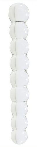 Üveg dildó Snowball – elegáns kényeztetés 12,6 cm-en