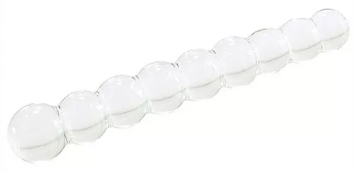 Üveg dildó Snowball – elegáns kényeztetés 12,6 cm-en