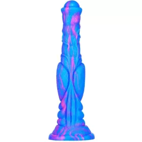   Dildo Dog Long – 26 cm-es prémium dildó kék-rózsaszínben