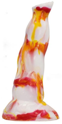 Lupkal – prémium, érzéki dildó, 19 x 5,5 cm, fehér-narancs