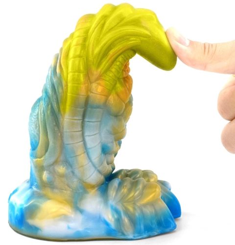 Rhegax – prémium arany-kék dildo 16 x 6,5 cm 
