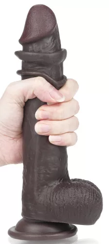 Sliding Skin – érzéki dildó barna színben 17 cm x 4,2 cm