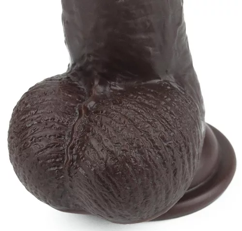 Sliding Skin – érzéki dildó barna színben 17 cm x 4,2 cm