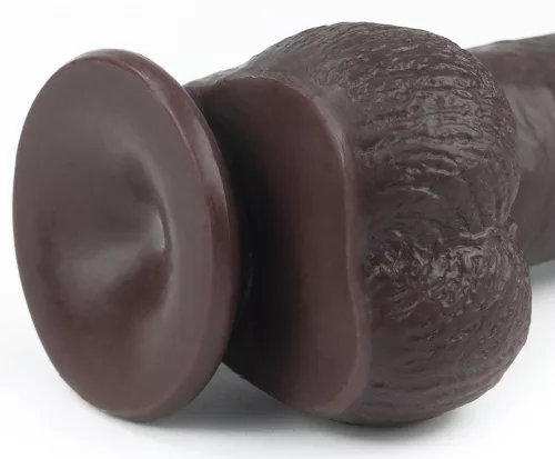 Sliding Skin – érzéki dildó barna színben 17 cm x 4,2 cm