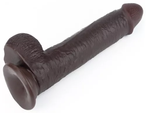 Sliding Skin – érzéki dildó barna színben 17 cm x 4,2 cm