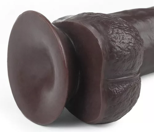 Prémium csúszó bőr dildó – 18 x 4.5 cm barna