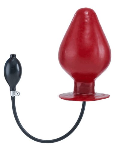 Vortex XL – felfújható latex anális dugó, 20.5 x 12 cm, piros