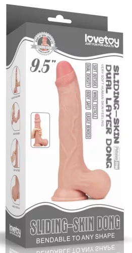 Valósághű prémium bőrdildó – 19 x 4.8 cm