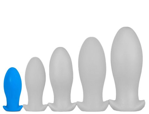 Saurus Egg – prémium szilikon anális plug kicsi, kék