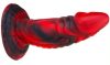 Squax – prémium, 18 cm-es, fekete-piros dildó