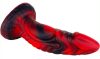 Squax – prémium, 18 cm-es, fekete-piros dildó