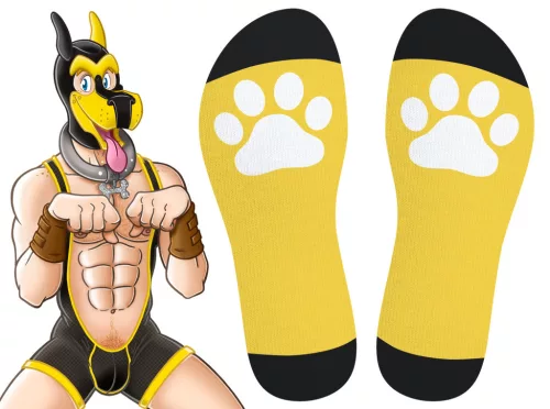 Big Good Boy – sárga prémium térdzokni