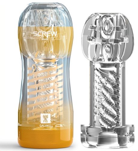 Galaku Screw III – prémium maszturbátor sárga színben