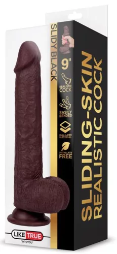 - Realisztikus Dildó – Slidy 17 cm barna élmény