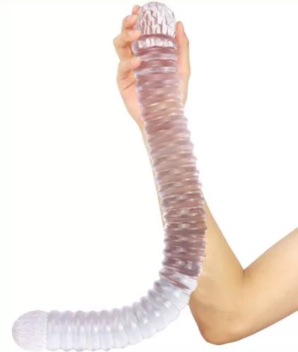 Big Tortos – átlátszó prémium dildó (55cm x 5.5cm)