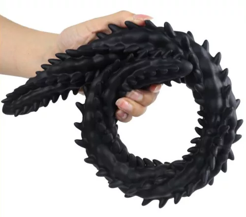 Scolop M – prémium fekete dupla dildó 50 cm hosszú