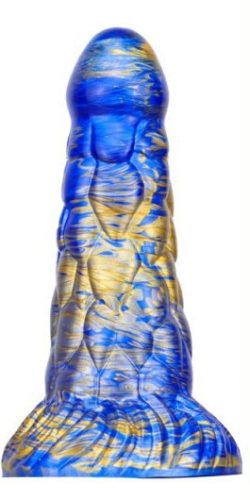 Cyrix – prémium kék-arany dildó 15,5 x 6 cm