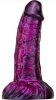 Fantasy Gentax – prémium lila-fekete dildó 16 cm