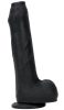 Nopi – prémium szilikon dildó, 16 cm, fekete