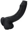 Nopi – prémium szilikon dildó, 16 cm, fekete