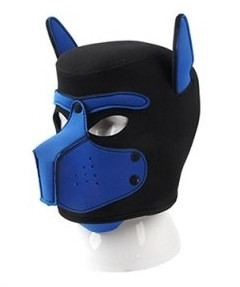 Puppy Neoprene – fekete-kék maszk kutyás dizájnnal
